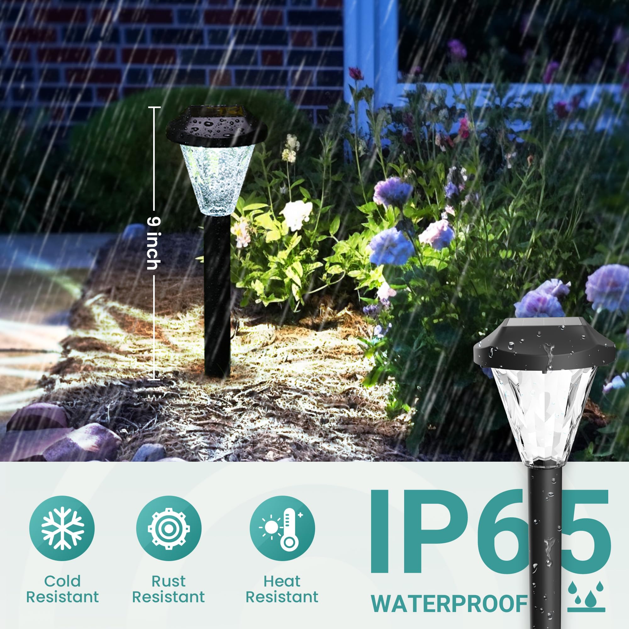 GIGALUMI outdoor solar light IP65 weatherproof design for all seasons