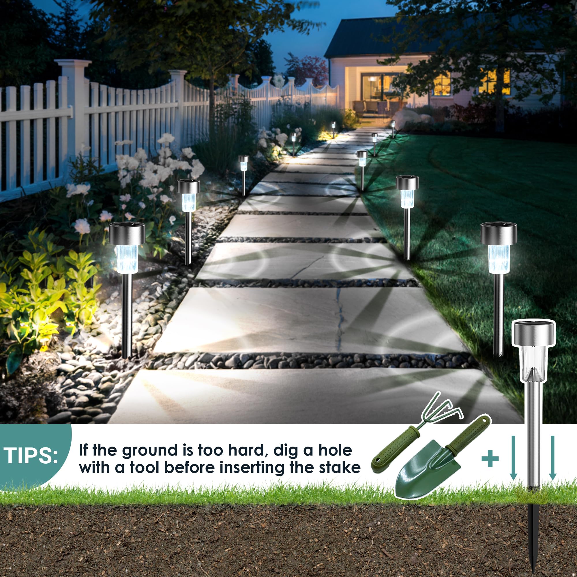 GIGALUMI 7000K cool white LED provides bright outdoor lighting for patios.