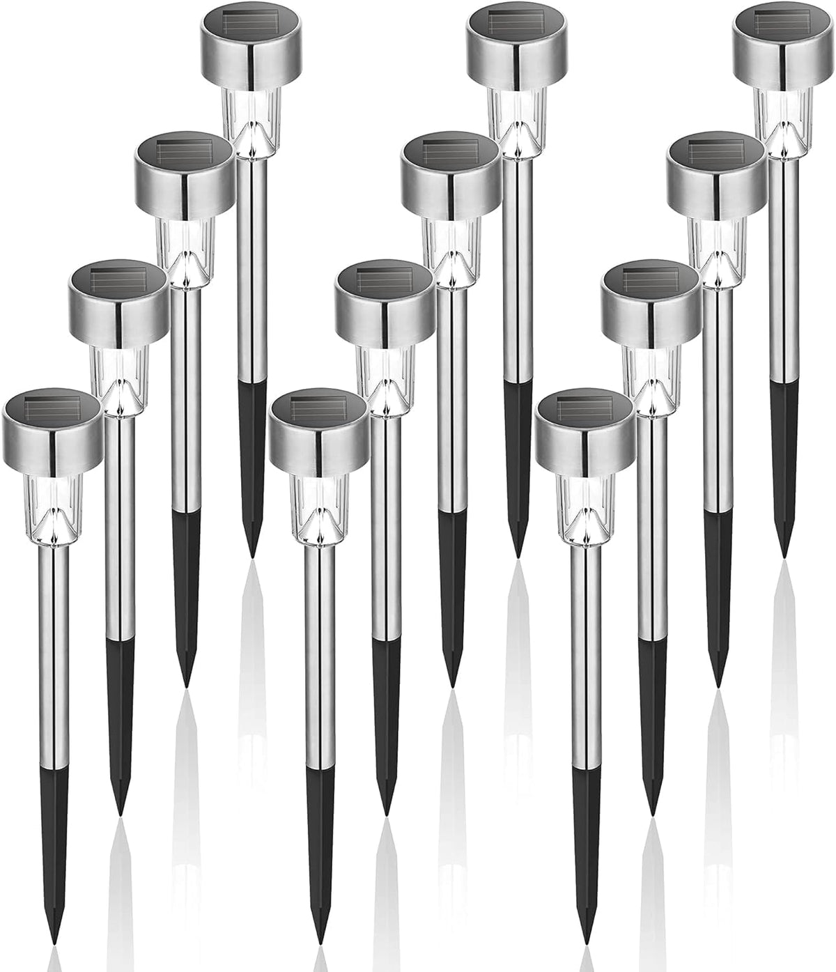 GIGALUMI outdoor stainless steel solar lights illuminate pathways with durable design.