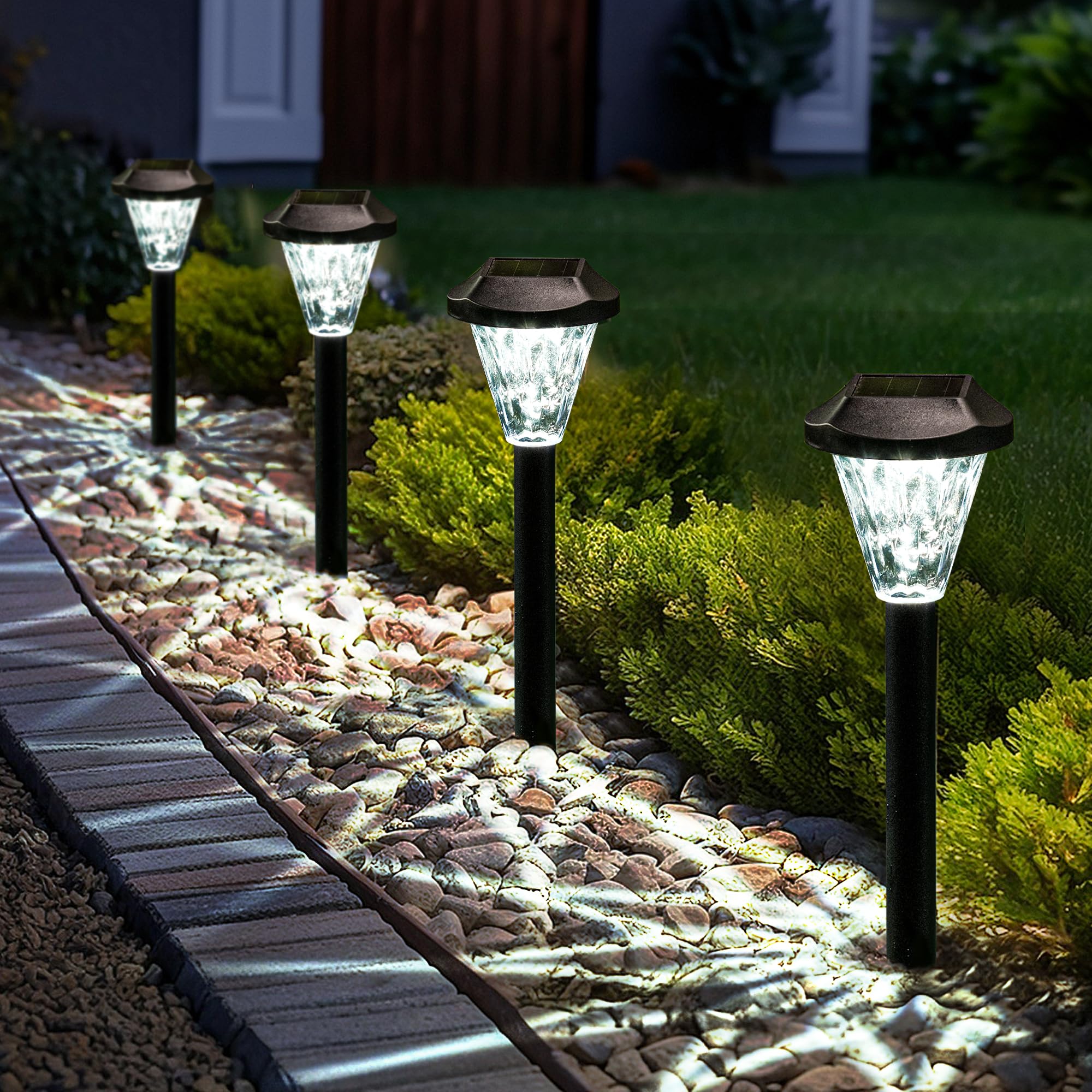 GIGALUMI solar path lights 8-pack illuminate walkways with energy-saving, wireless operation