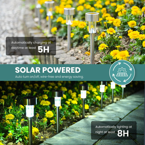 GIGALUMI solar path light is IP44 weatherproof and sun-powered.