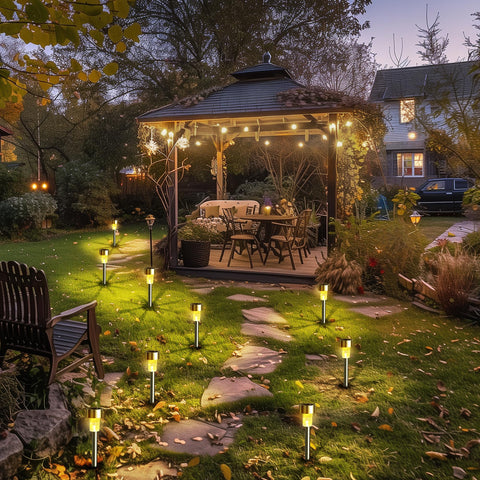 GIGALUMI solar pathway light with IP44 waterproof protection for all-weather use