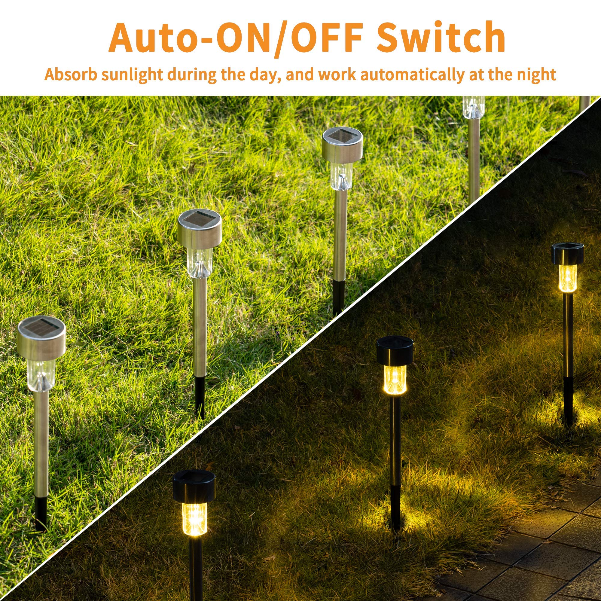 GIGALUMI warm white glow along a garden path for a welcoming ambiance