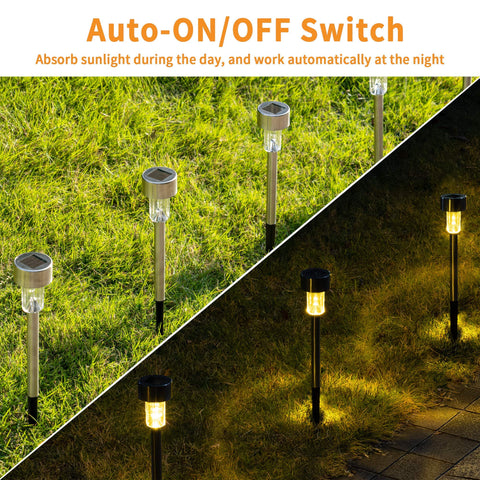 GIGALUMI warm white glow along a garden path for a welcoming ambiance