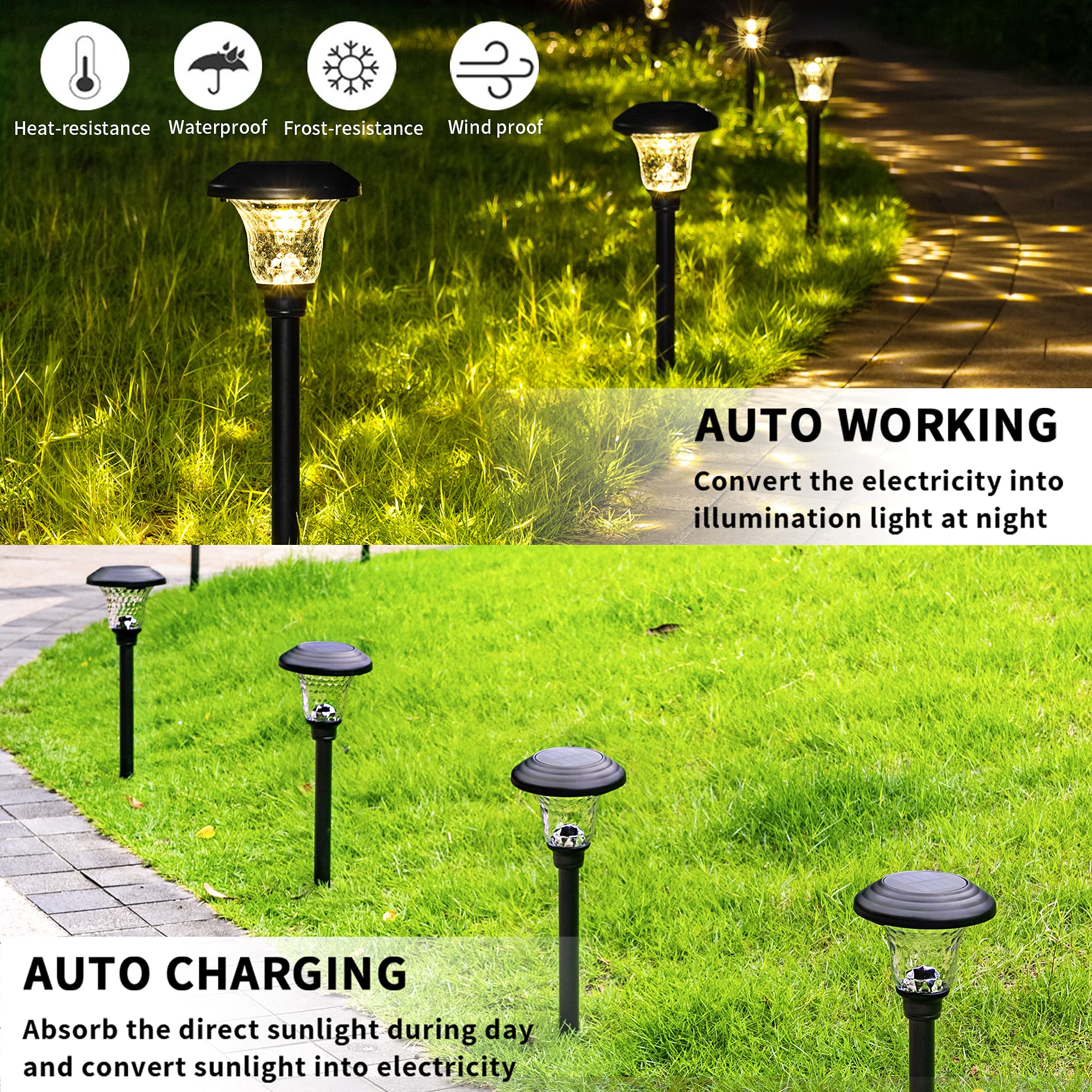 GIGALUMI solar-powered lights turn on automatically, saving energy and effort.