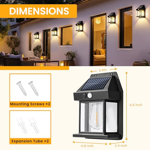 GIGALUMI dusk-to-dawn solar wall light provides gentle all-night ambience.