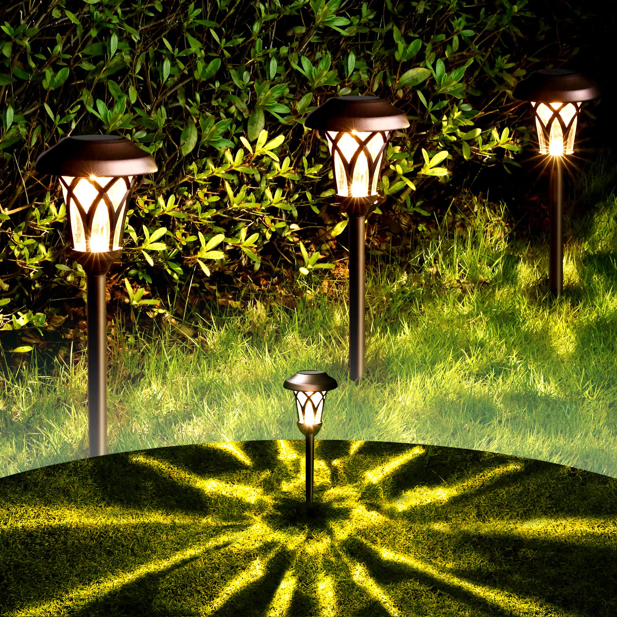 GIGALUMI pathway light with stainless-steel cap offers durable garden edge lighting.