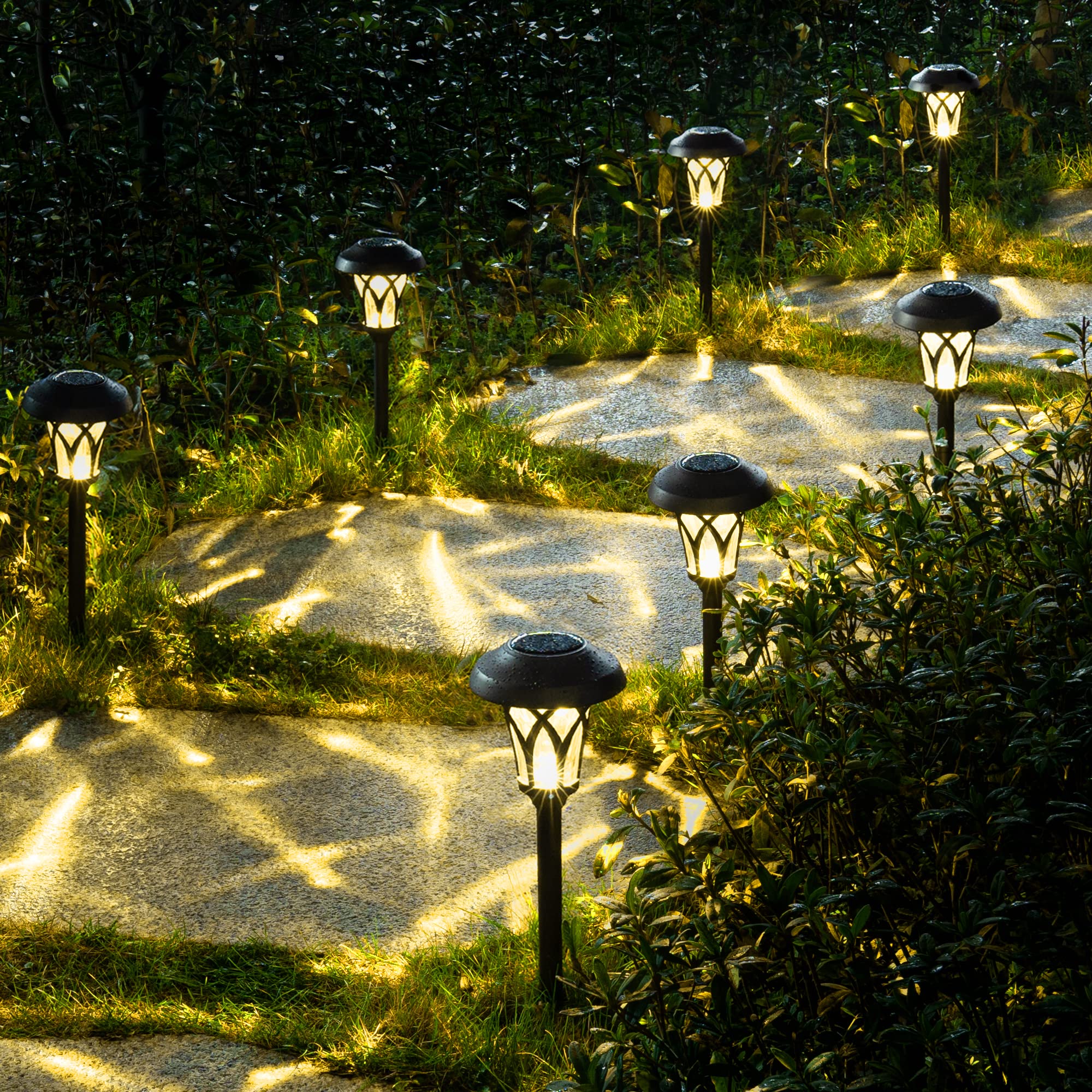 GIGALUMI warm white solar light in brown for energy-saving ambiance.