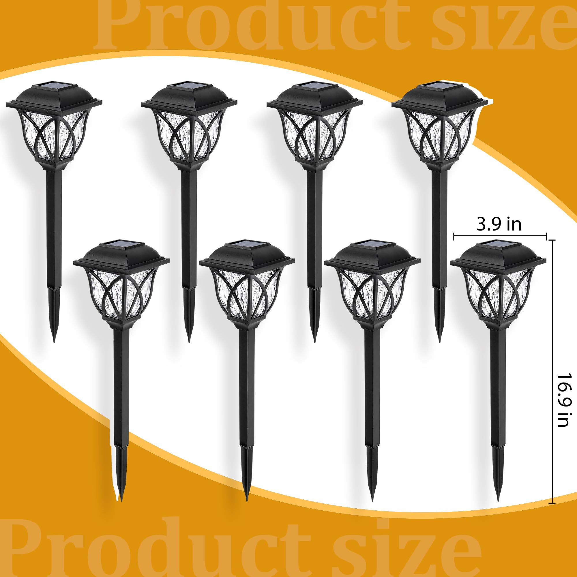 GIGALUMI solar lights enhance landscapes and planter displays outdoors.