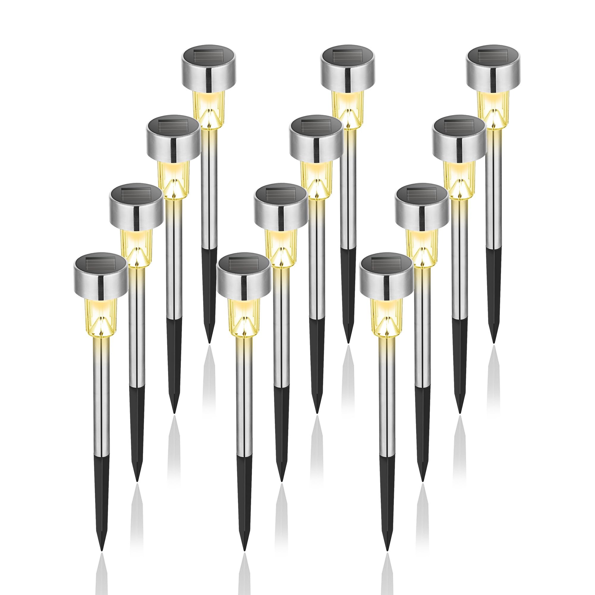 GIGALUMI solar light ground stake with warm white glow for outdoor paths