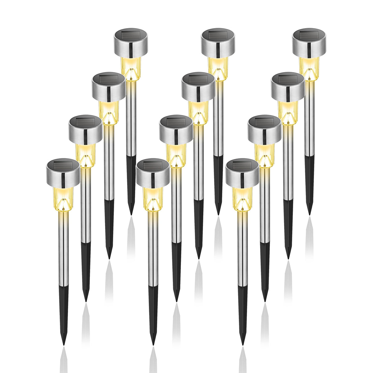 GIGALUMI solar light ground stake with warm white glow for outdoor paths