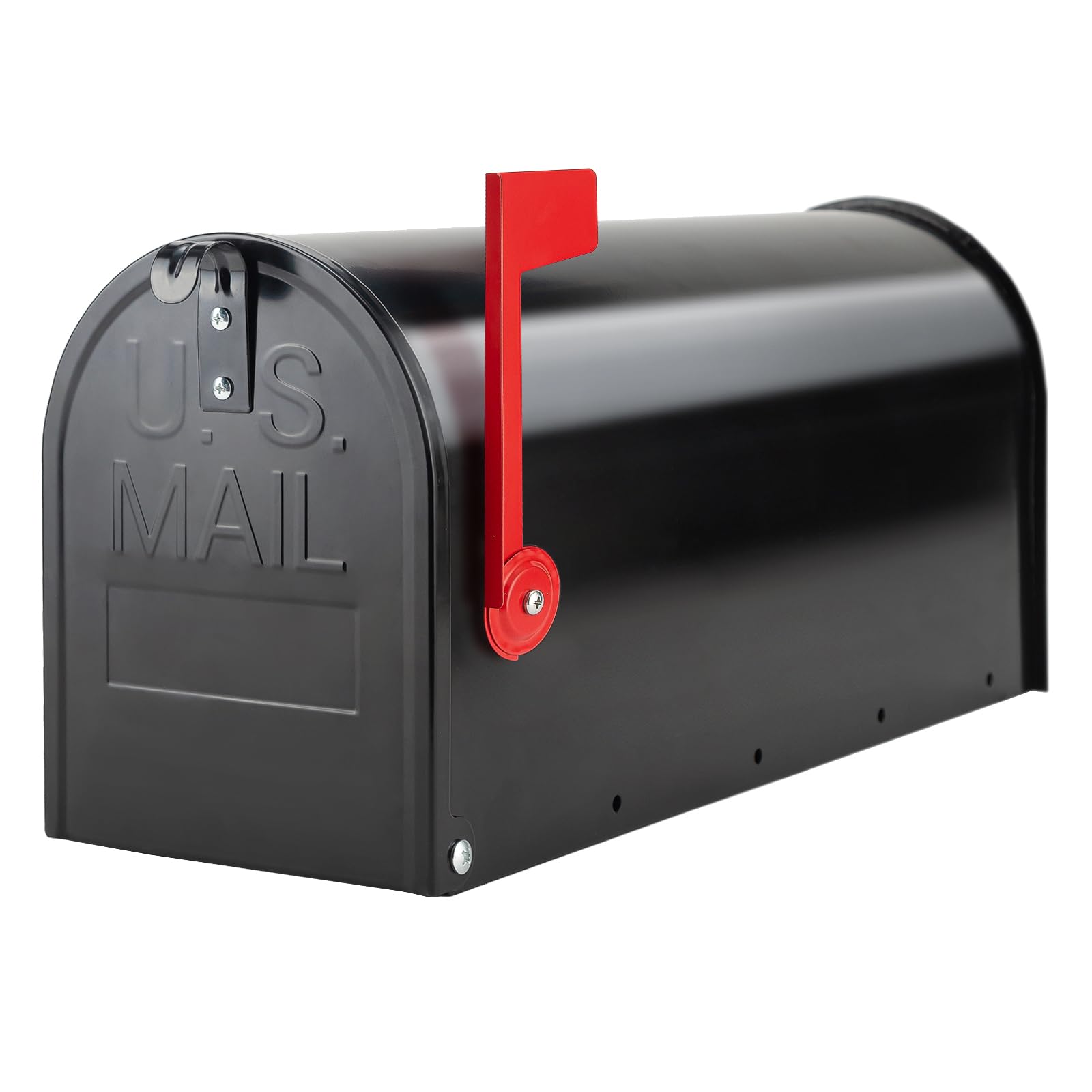 GIGYES mailbox front view with weatherproof black finish for outdoors