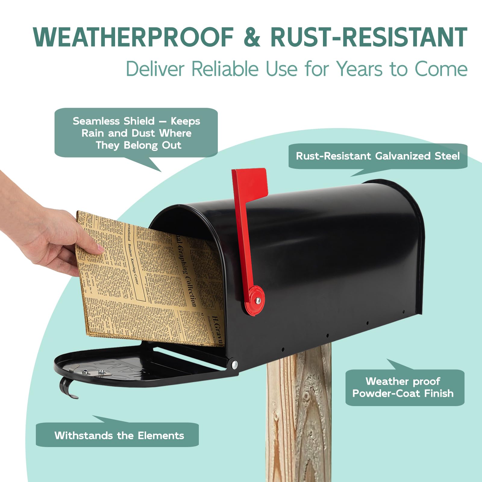 GIGYES mailbox latch close-up highlights a secure seal and durable construction