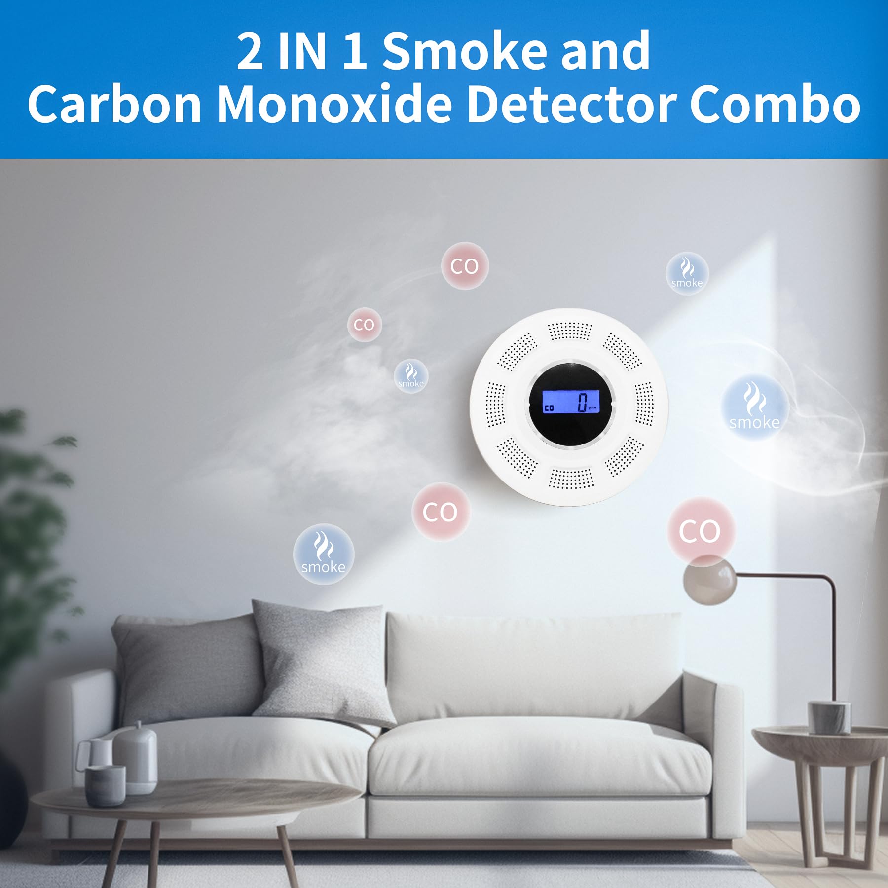 GiiHoo detector digital display indicating CO level