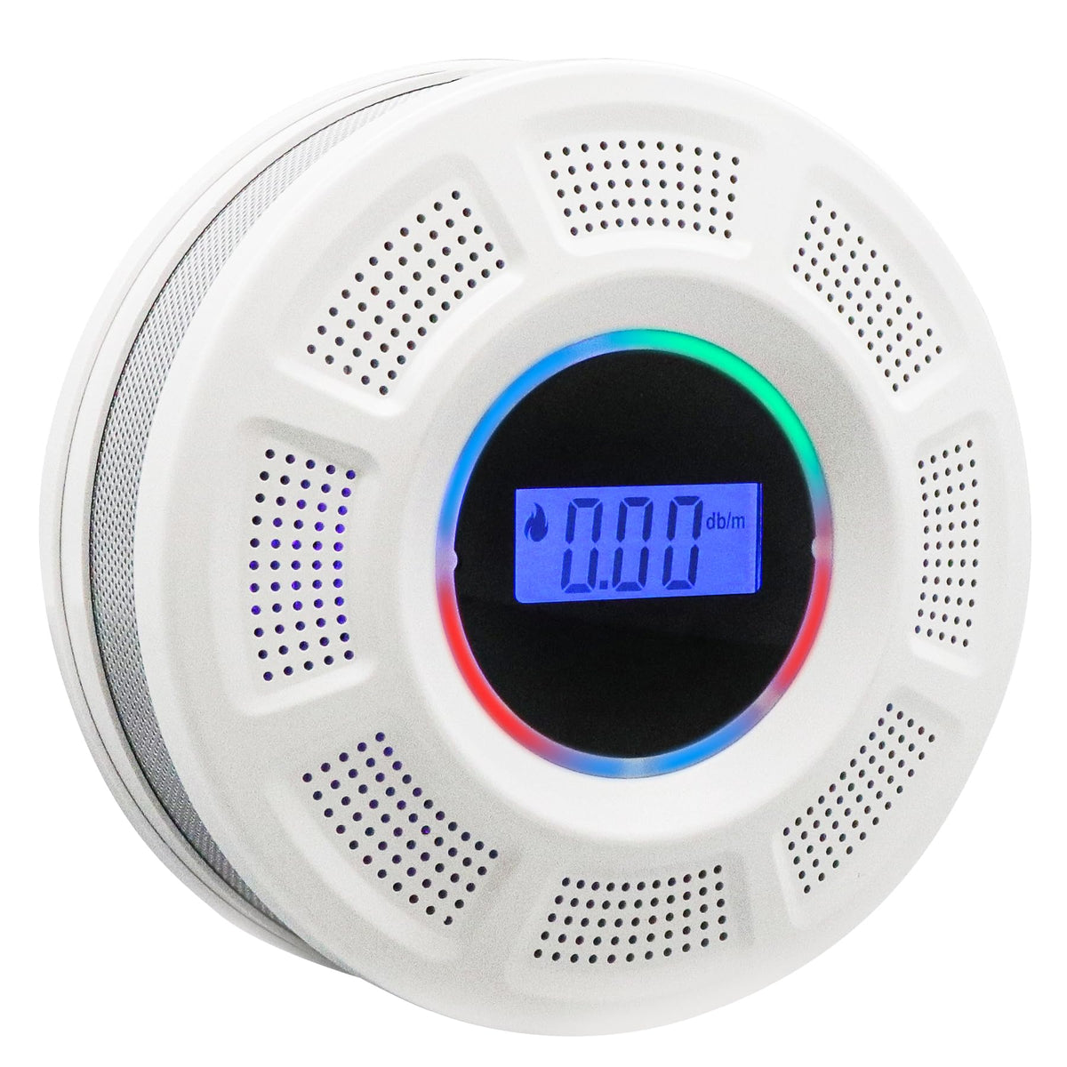 GiiHoo 2-in-1 detector front view with LCD display showing status