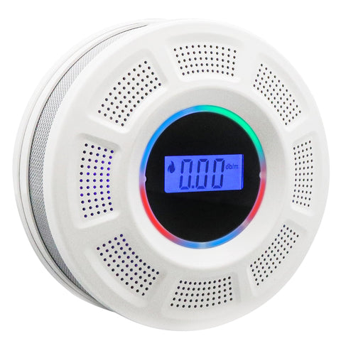 GiiHoo 2-in-1 detector front view with LCD display showing status