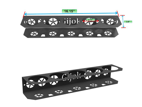Gijok wall-mounted organizer close-up emphasizes rugged steel build and rust resistance for workshop use.