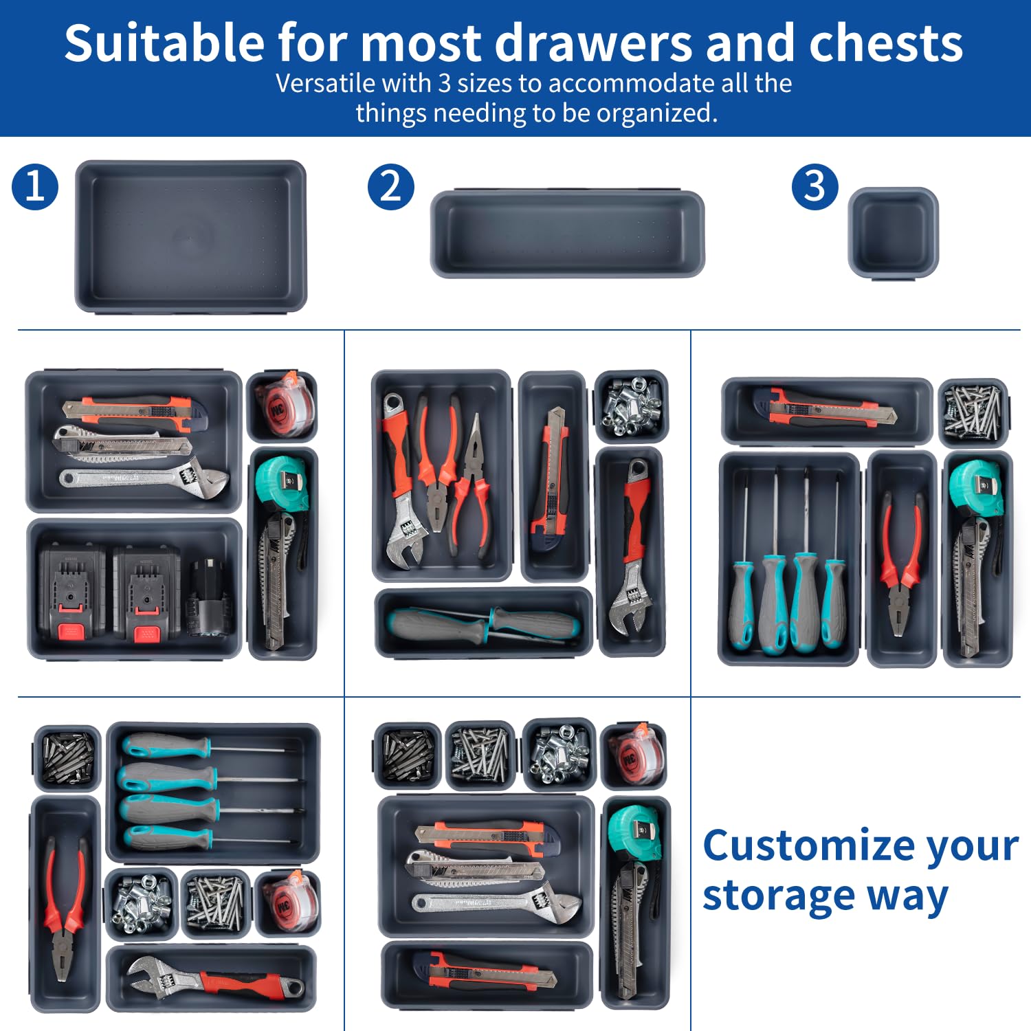 Giklux durable plastic trays resist daily wear and easy cleaning