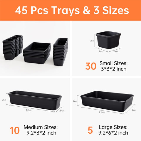 Giklux interlocking design trays fit into a tool cart for modular setup.