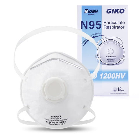 GIKO N95 mask box front view showing 15-pack packaging for offices