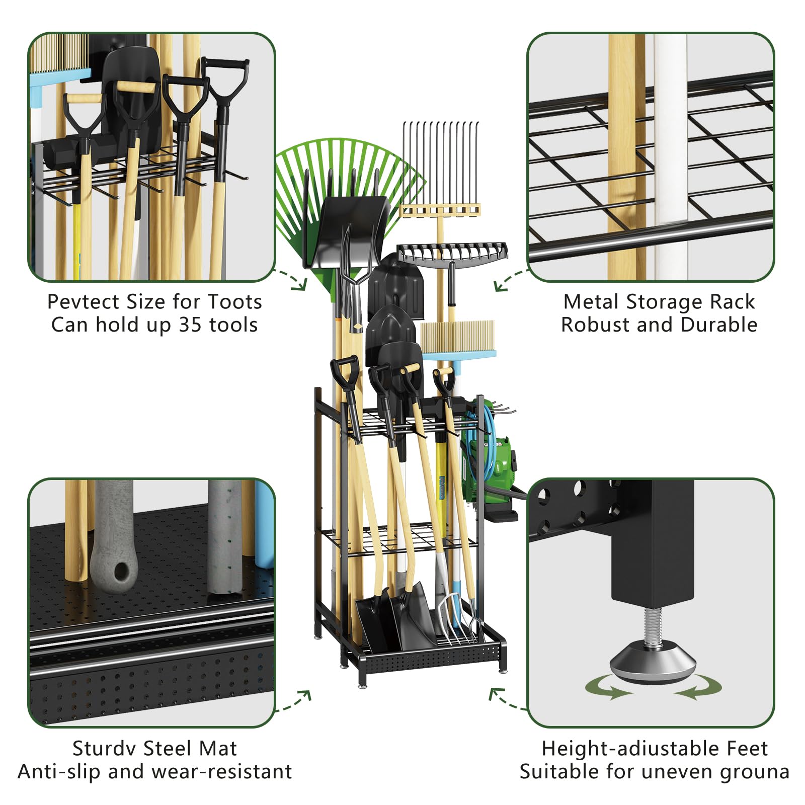 GILLAS tool rack with D-handle front storage