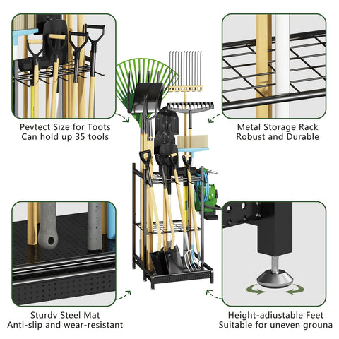 GILLAS tool rack with D-handle front storage