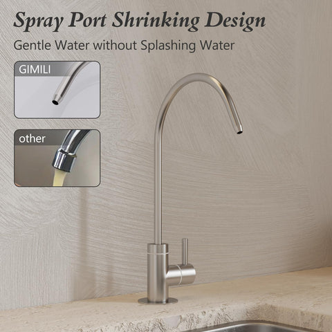 GIMILI 360-degree gooseneck allows flexible reach over the sink.