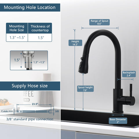 GIMILI faucet showing spray modes for versatile cleaning tasks