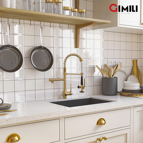 GIMILI brushed gold faucet installation kit with tools and guide