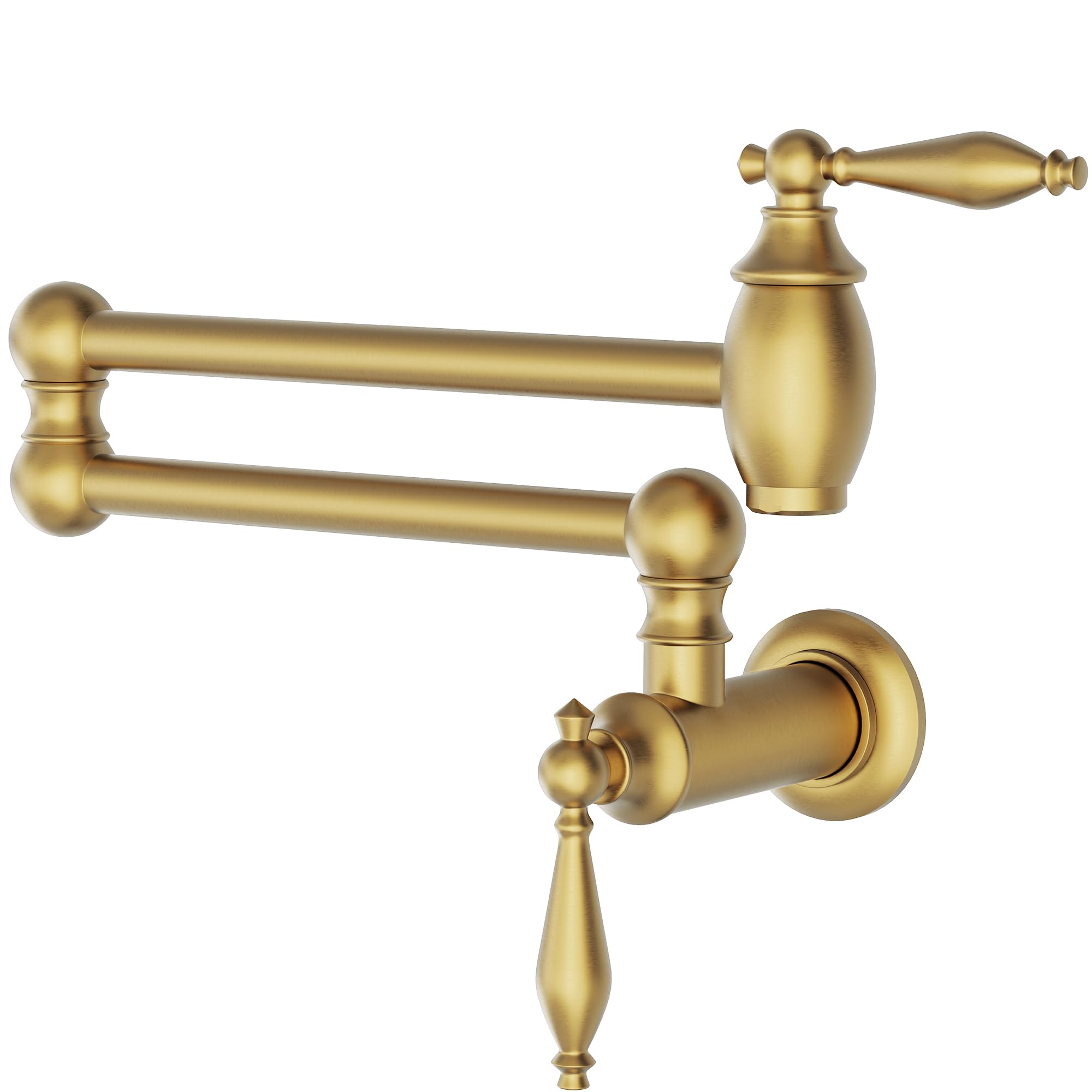 GIMILI brushed-gold pot filler wall-mount front view showing sturdy, stylish kitchen upgrade