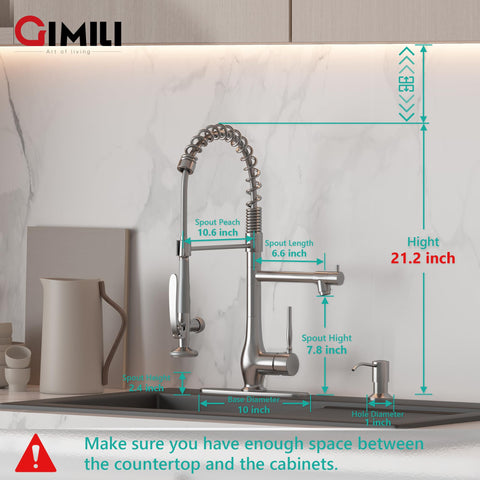 GIMILI pull-down sprayer in stream mode for gentle filling.