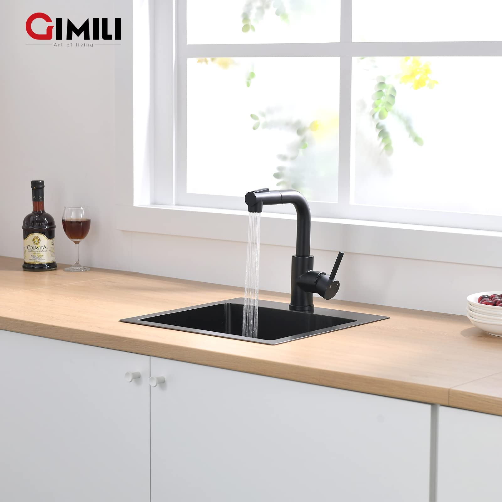 GIMILI bar faucet in action demonstrates flexible spray patterns for various tasks