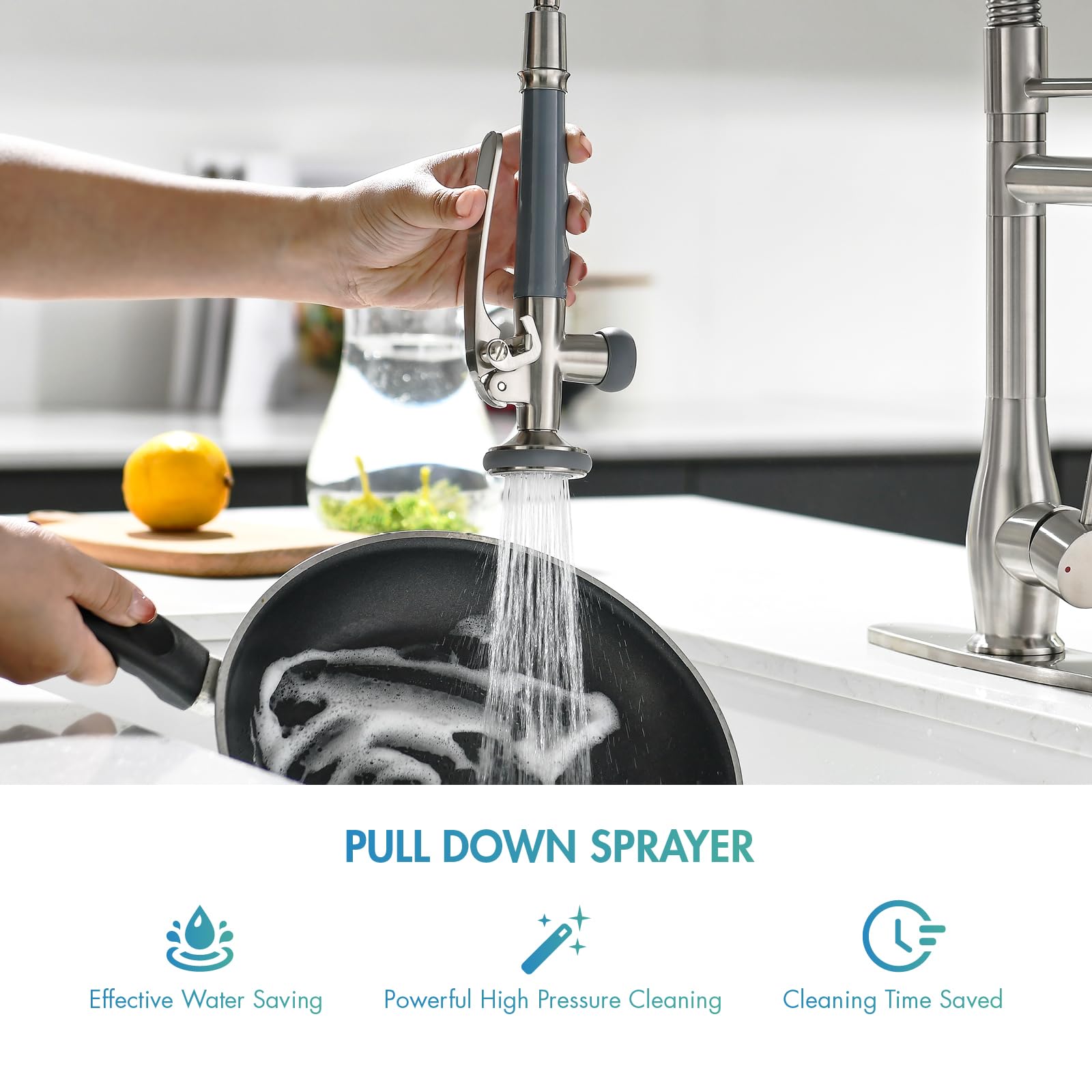 GIMILI faucet with 360-degree rotation for flexible reach