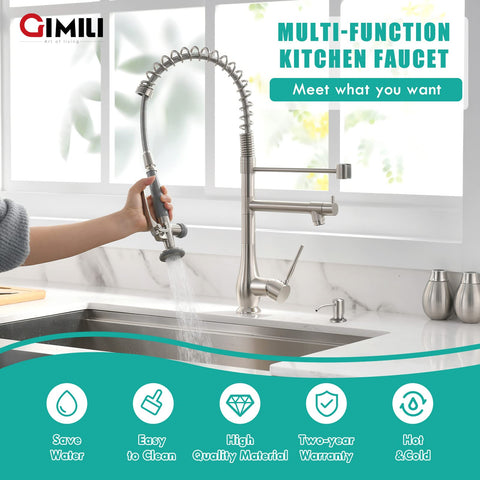 GIMILI 360° rotating nozzle offers full sink reach.