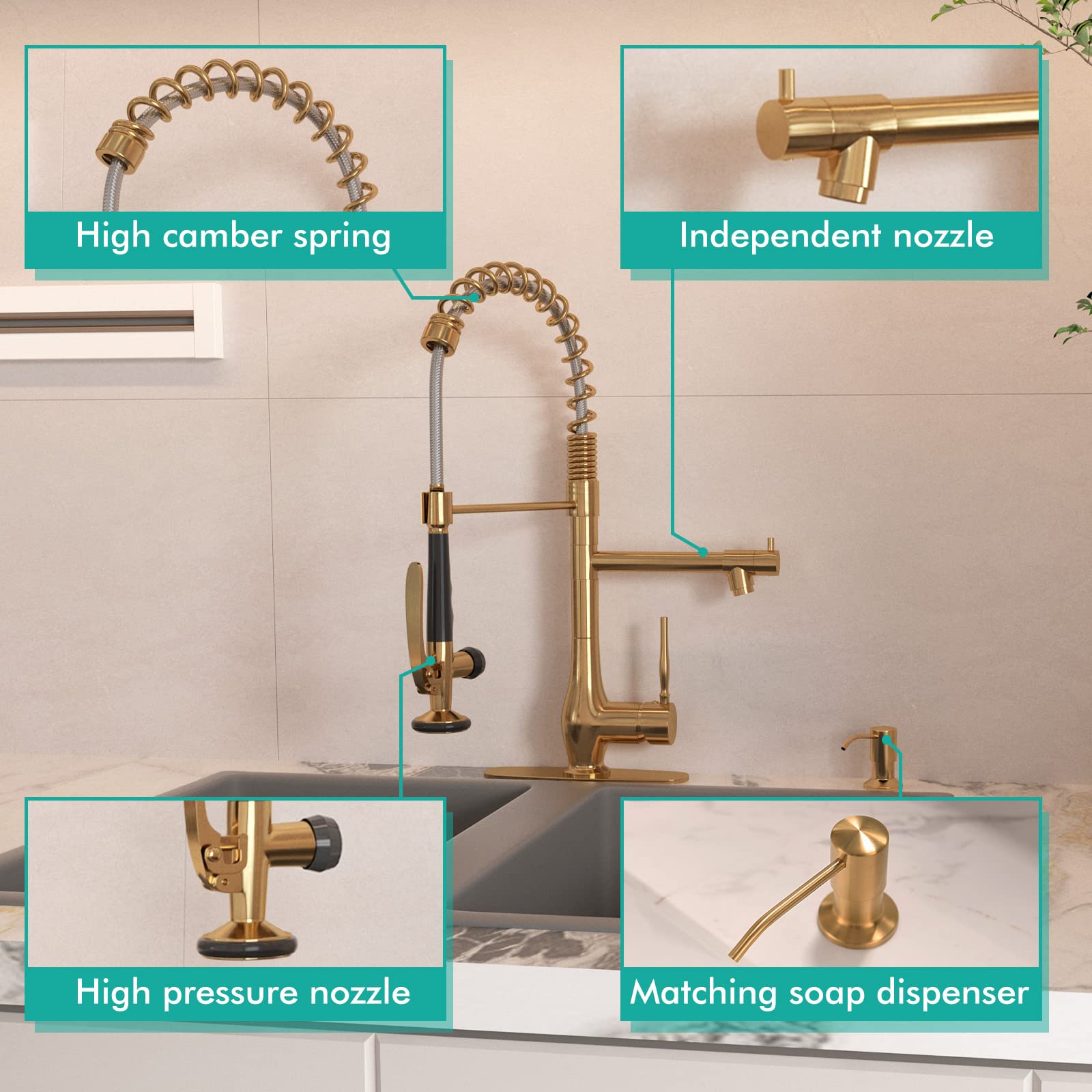 GIMILI brushed gold finish adds modern style to your sink