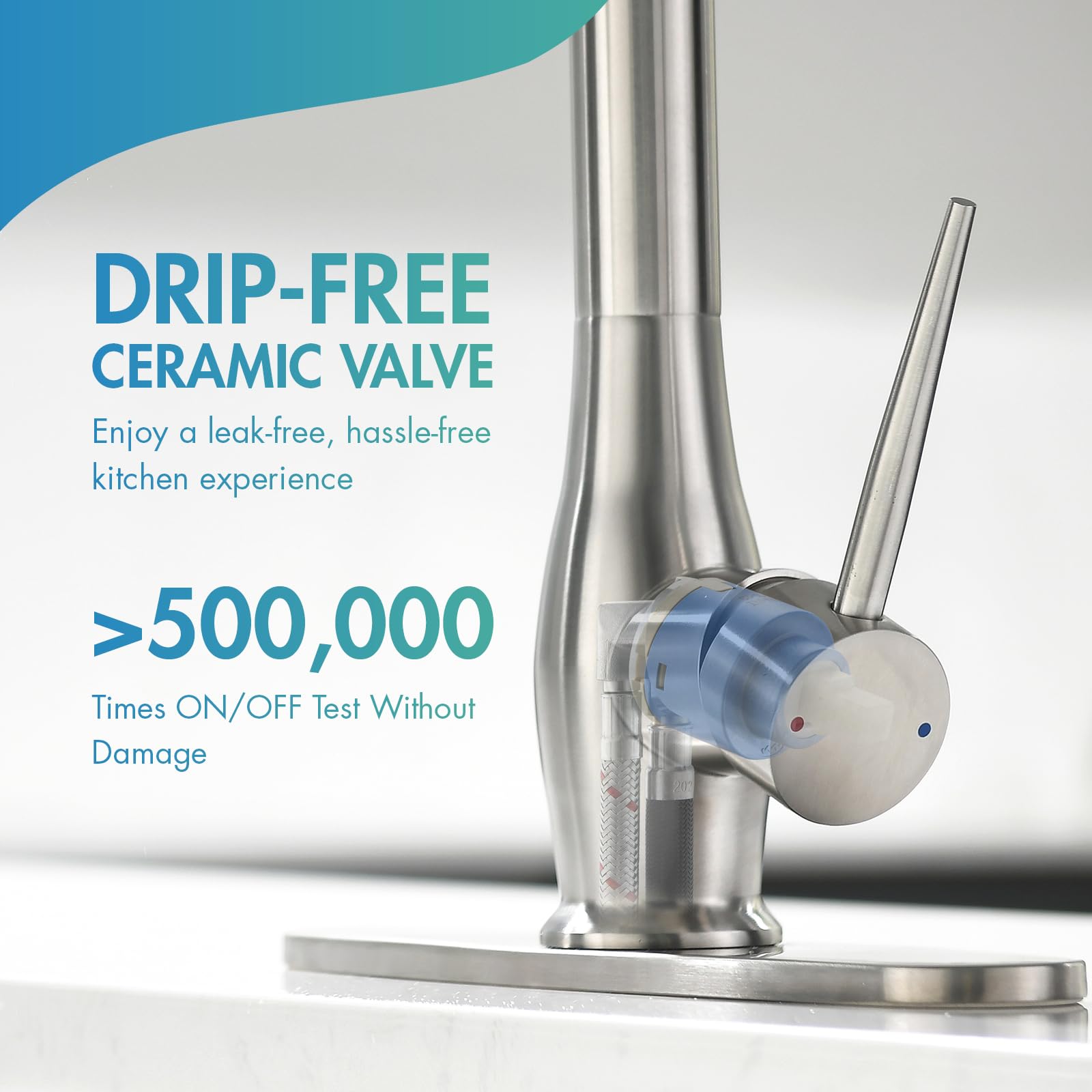 GIMILI faucet brushed nickel finish adds modern style