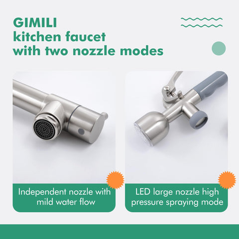 GIMILI brushed nickel finish resists fingerprints for a clean look