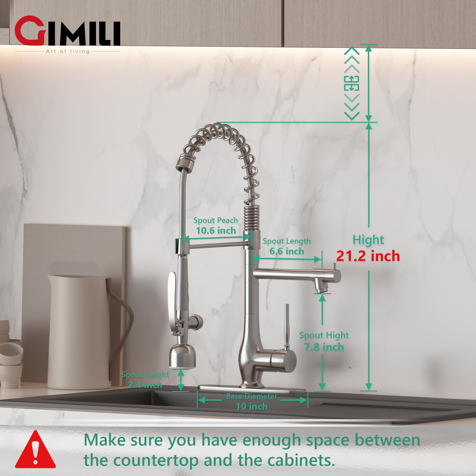 GIMILI single-handle faucet offers quick temperature control during cooking