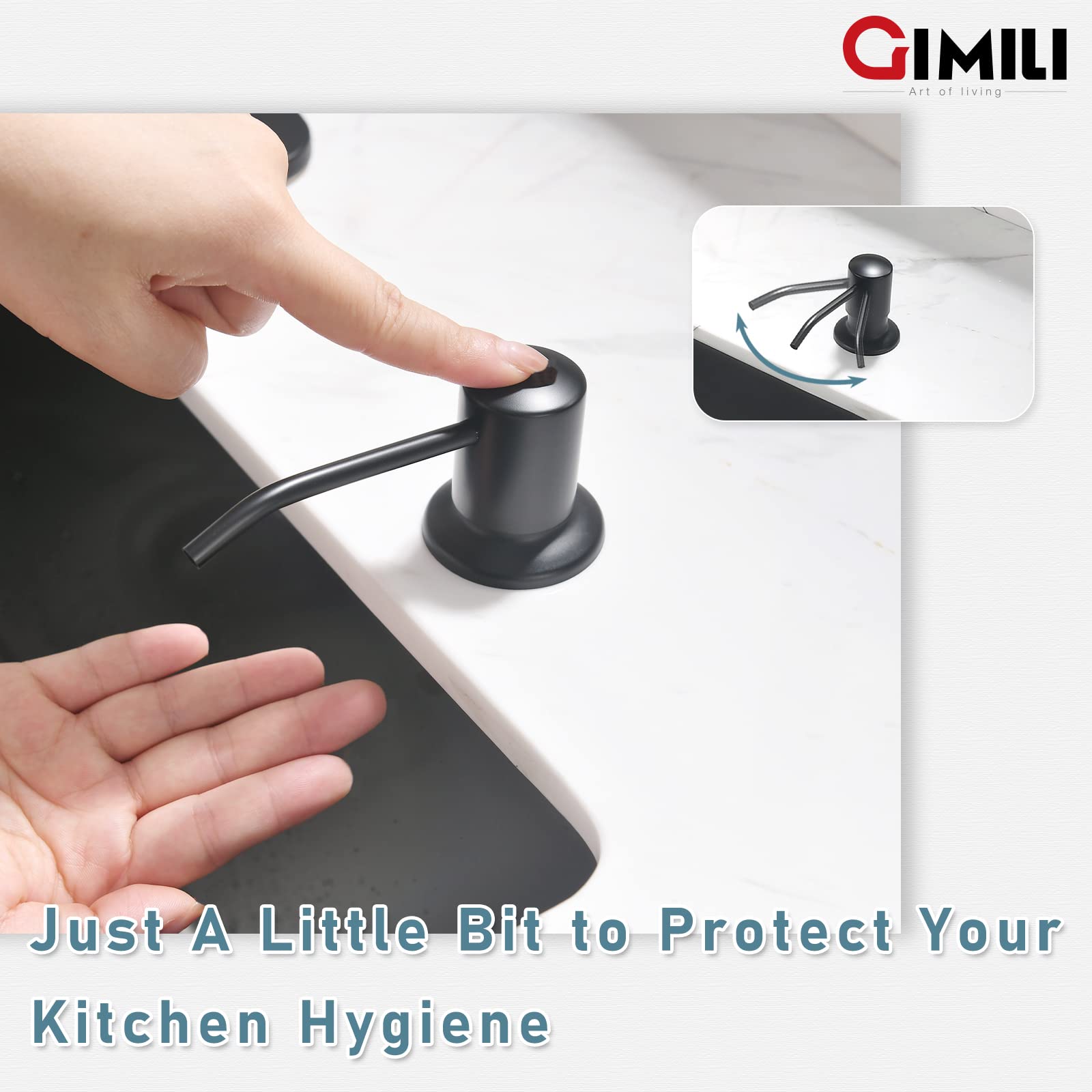 GIMILI pull-down spray with extended reach for thorough sink cleaning.