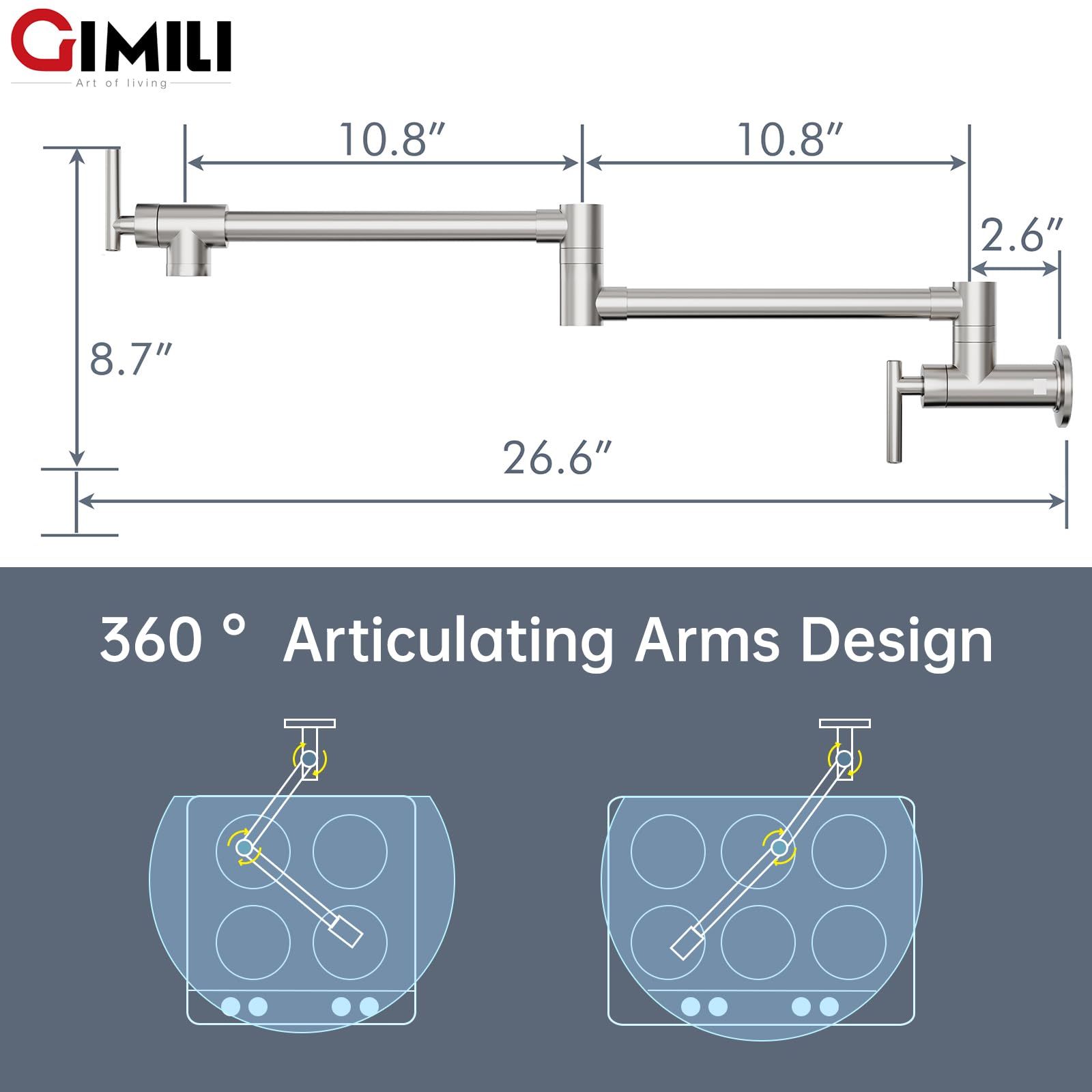 GIMILI 24-inch reach lets you fill pots from the stove without moving