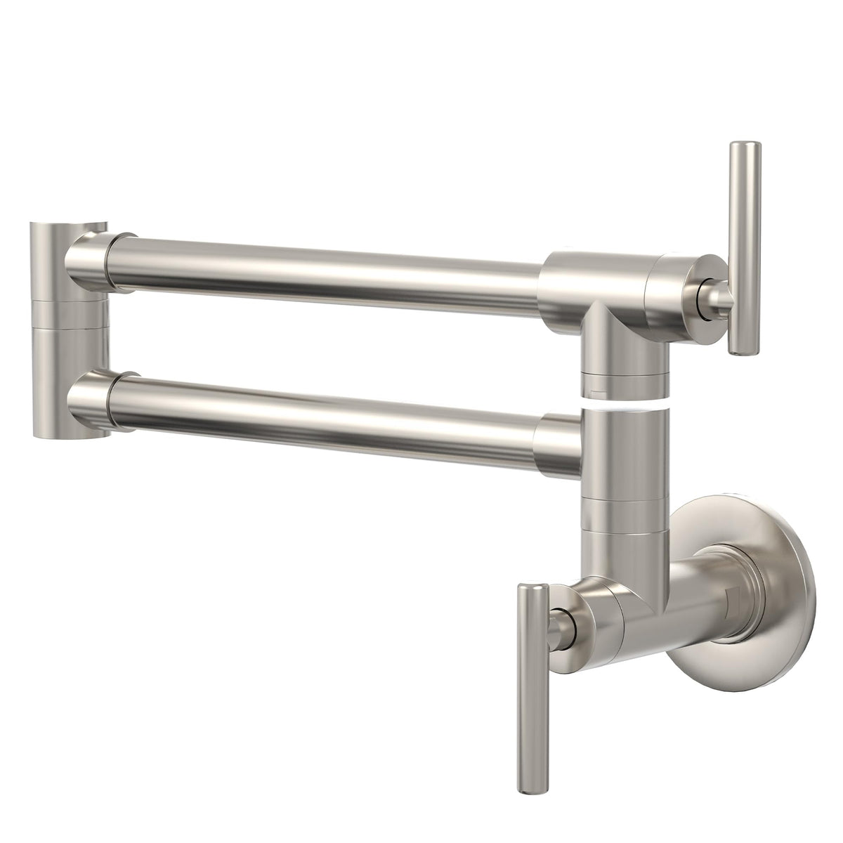 GIMILI pot filler with brushed nickel wall-mount for convenient on-stove filling