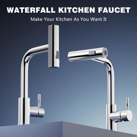 GIMILI three-mode sprayer supports stream, waterfall, and sweep for versatile dish prep.
