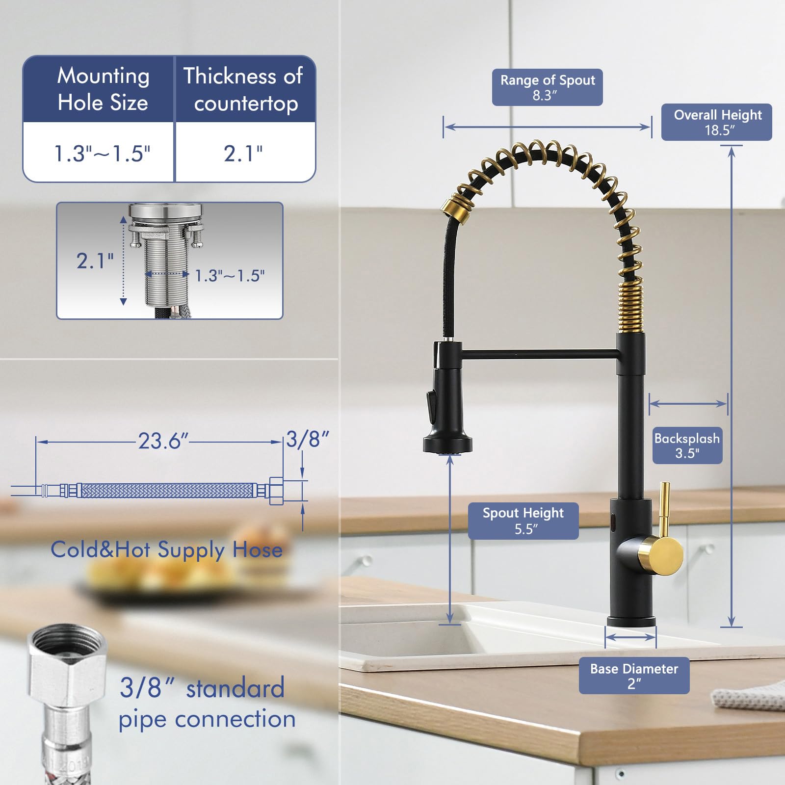 GIMILI stainless steel finish resists fingerprints and stains for a clean look