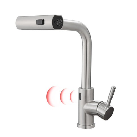 GIMILI touchless faucet with brushed-nickel finish for a sleek, fingerprint-resistant kitchen look.