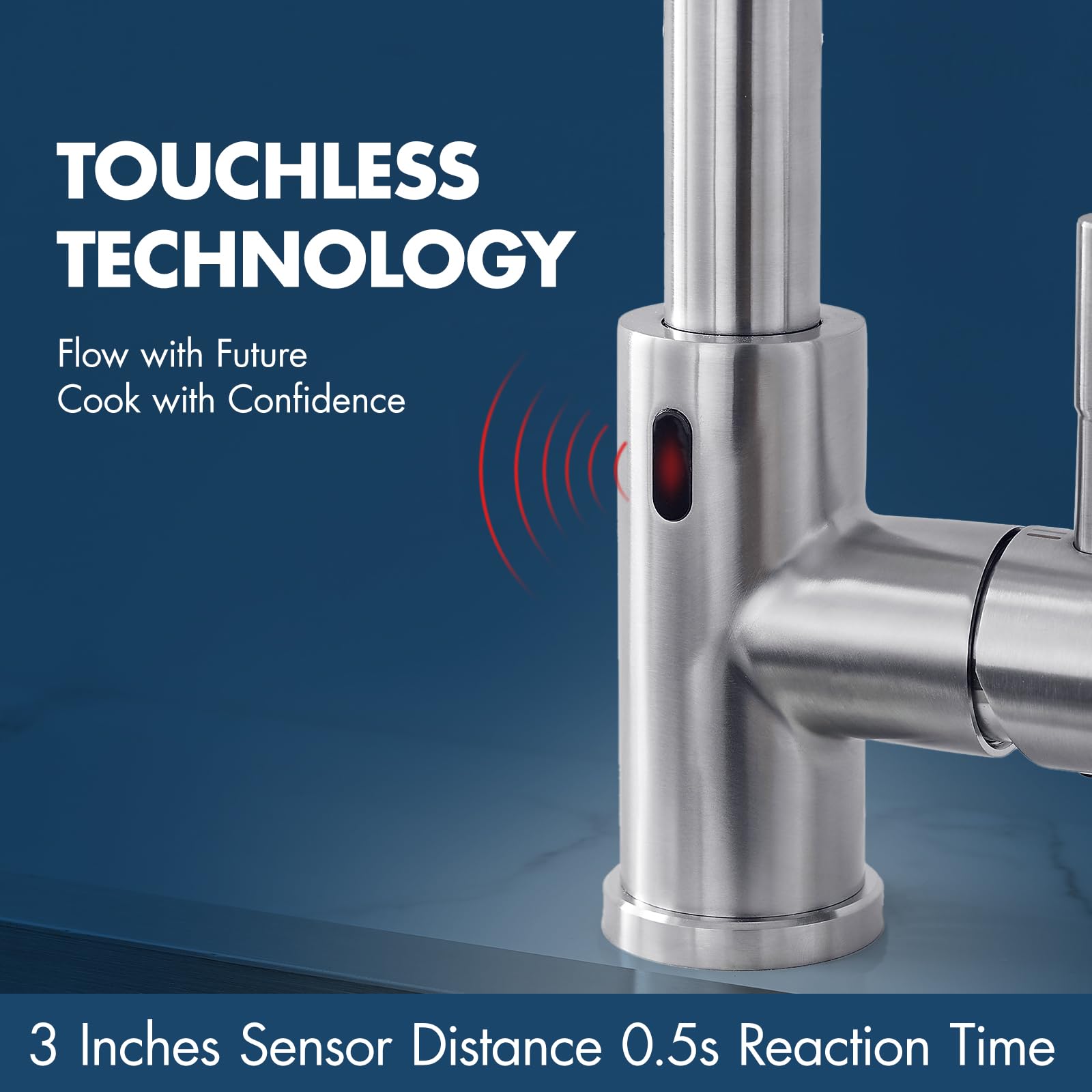 GIMILI touchless faucet sensor activates hands-free flow, simplifying tasks