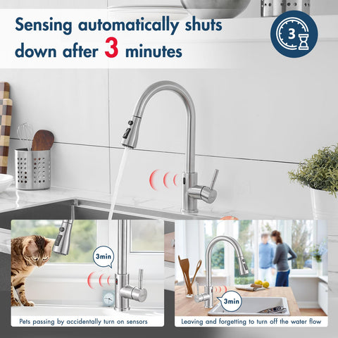 GIMILI faucet with Stream, Spray, Pause modes for versatile washing