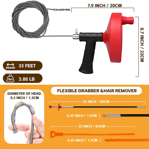 Ginbel Direct flexible grabber 35 in reaches deep to grab debris.