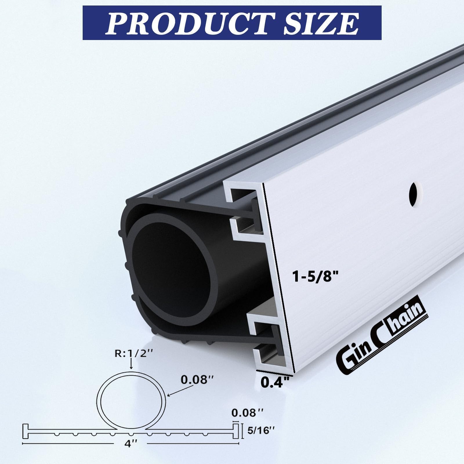 Ginchain pre-drilled aluminum retainer offers secure, long-lasting installation.