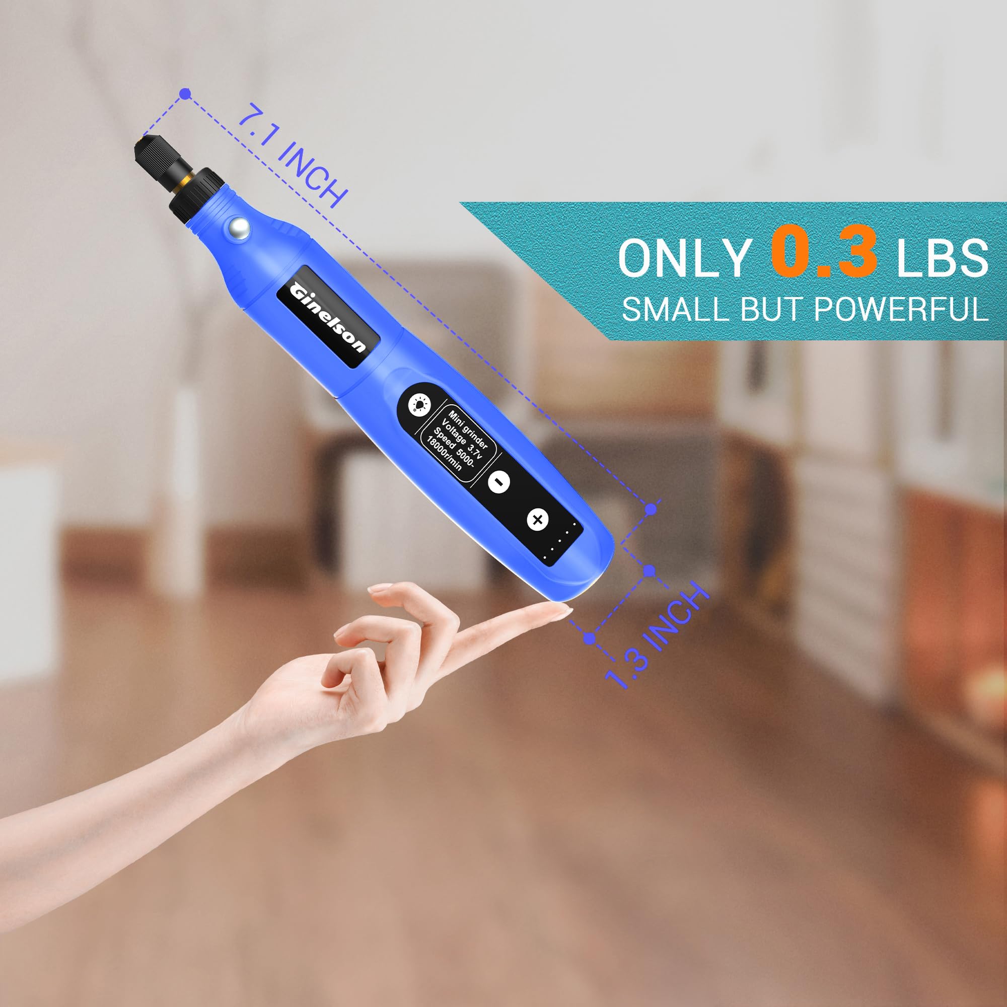 GINELSON cordless rotary tool 70-accessory set expands DIY possibilities.