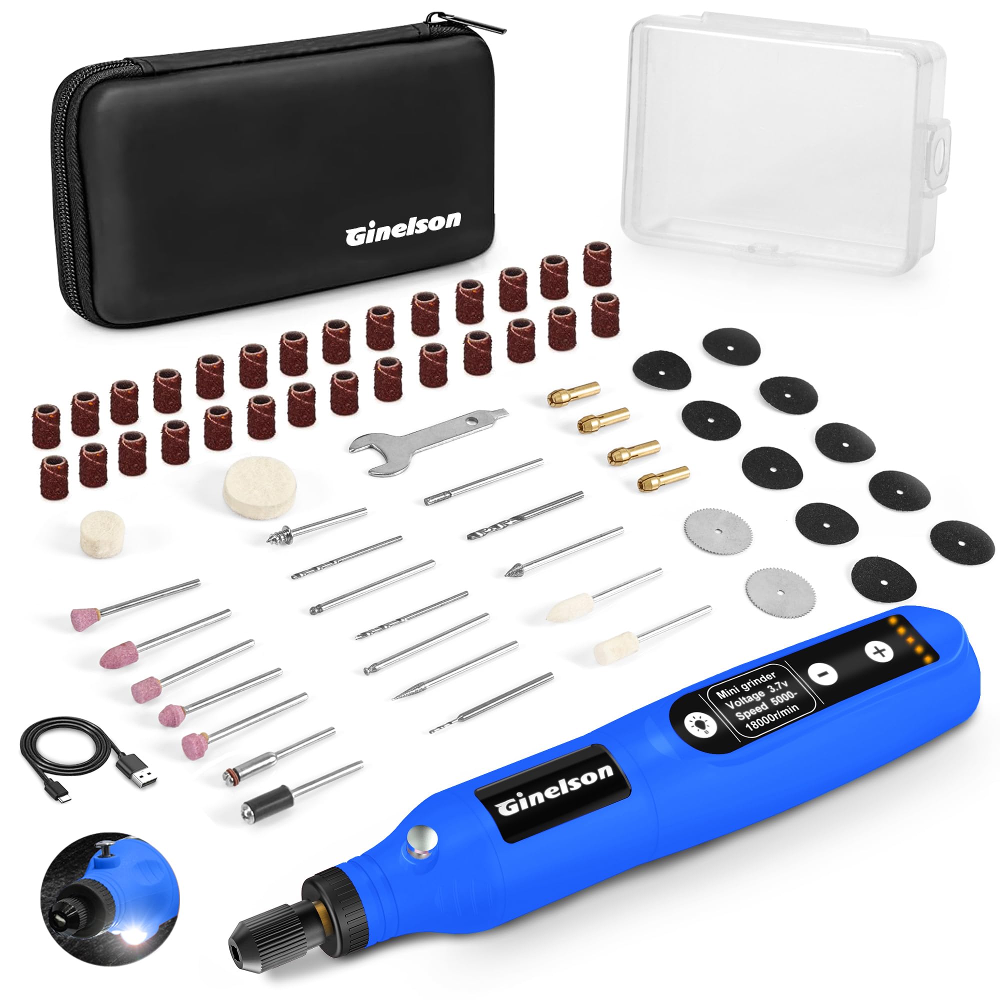 GINELSON cordless rotary tool compact design enables precise engraving and closer work.
